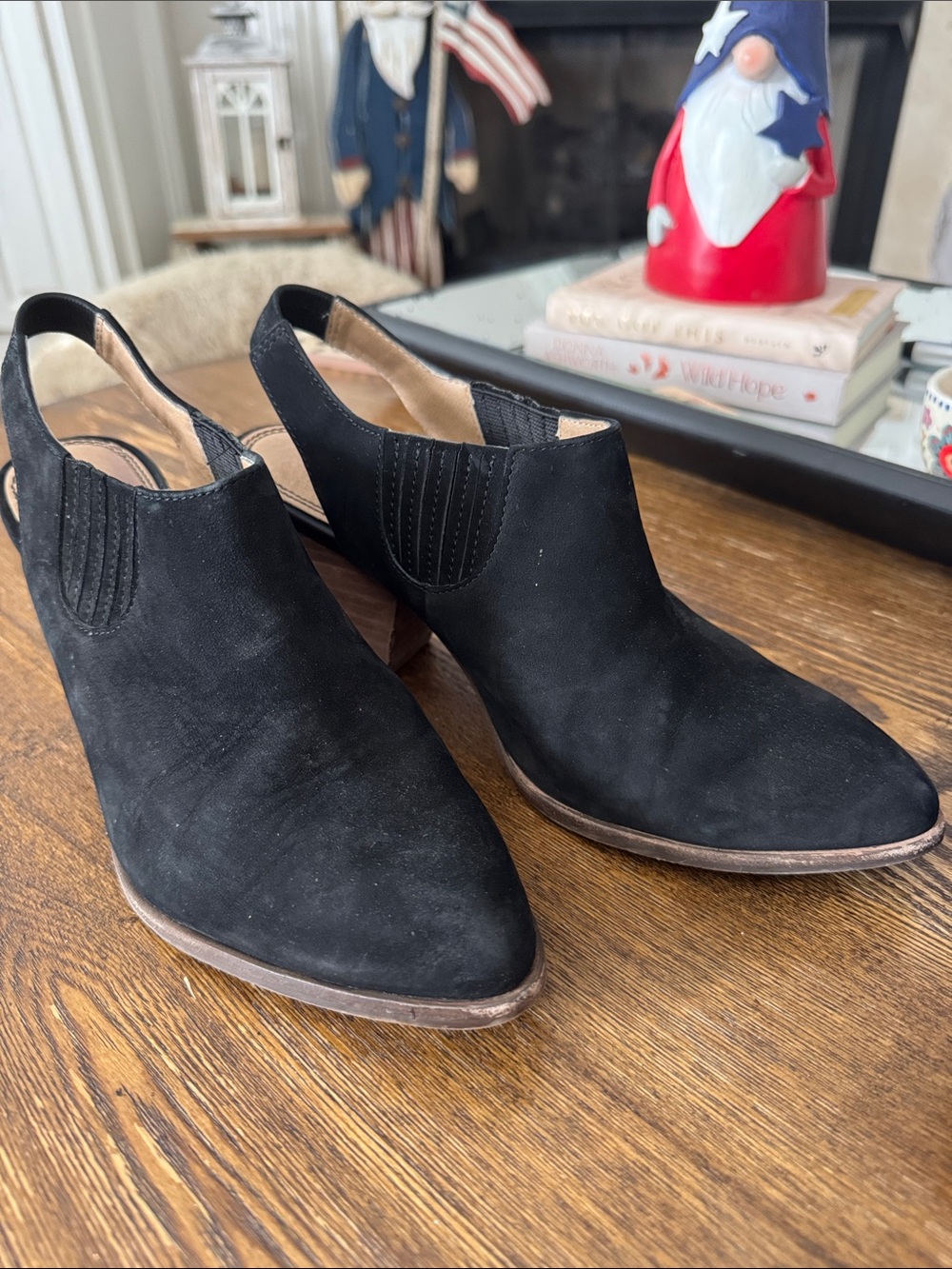 Splendid Black Suede Slingback Mules